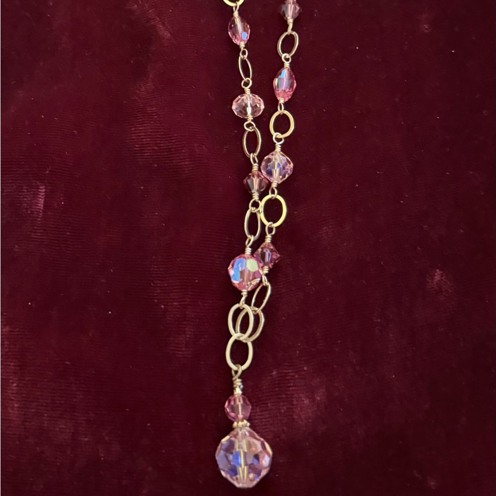 Handmade genuine Swarovski and 14 karat gold-filled crystal necklace